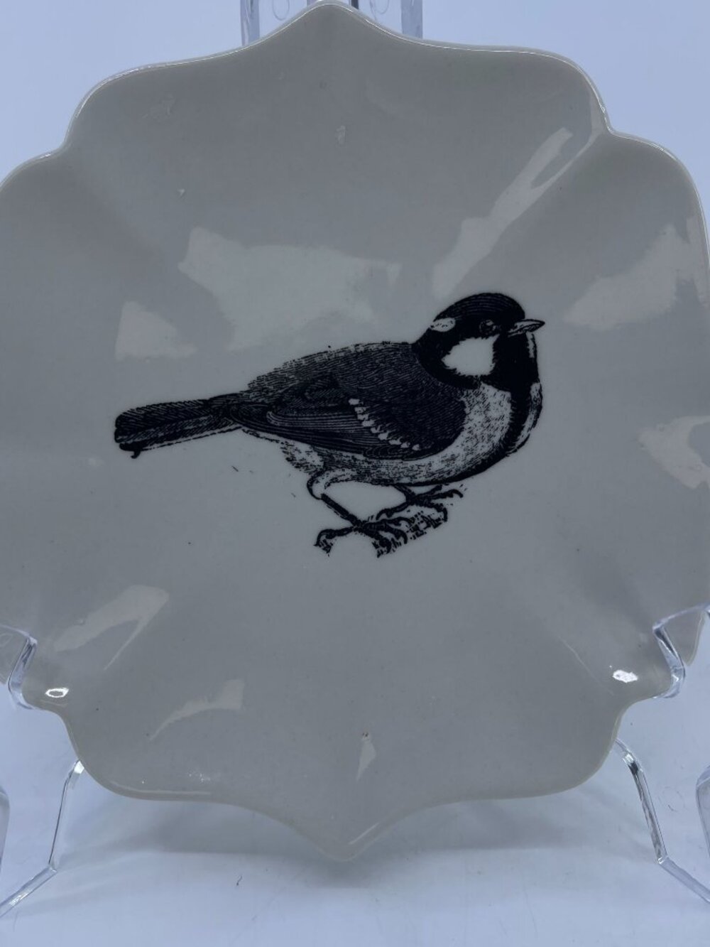 • vintage creative coop decorative ceramic plate with bird illustration